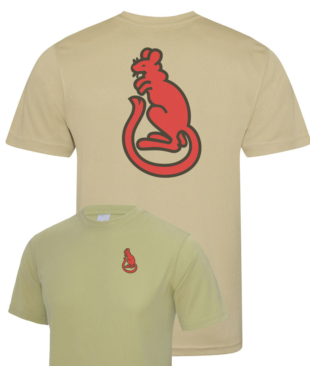 7th Armoured Division - Double Colour Print- Wicking T-Shirt (sand colour only)