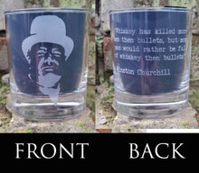 Load image into Gallery viewer, Engraved Churchill 'Bullets & Whiskey' Tumbler Glass 330ml