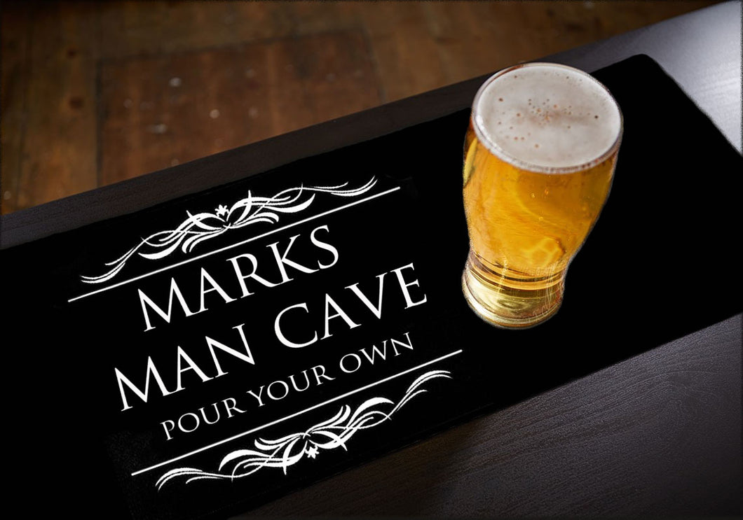Printed Design Your Own Beer Mat / Bar Runner - Man Cave