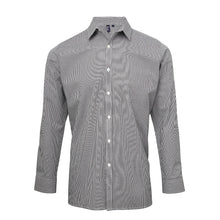 Load image into Gallery viewer, Embroidered - Monogrammed Microcheck (Gingham) long sleeve cotton shirt
