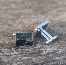 Load image into Gallery viewer, Engraved Regimental, Cuff Links (Square) - tell us your design