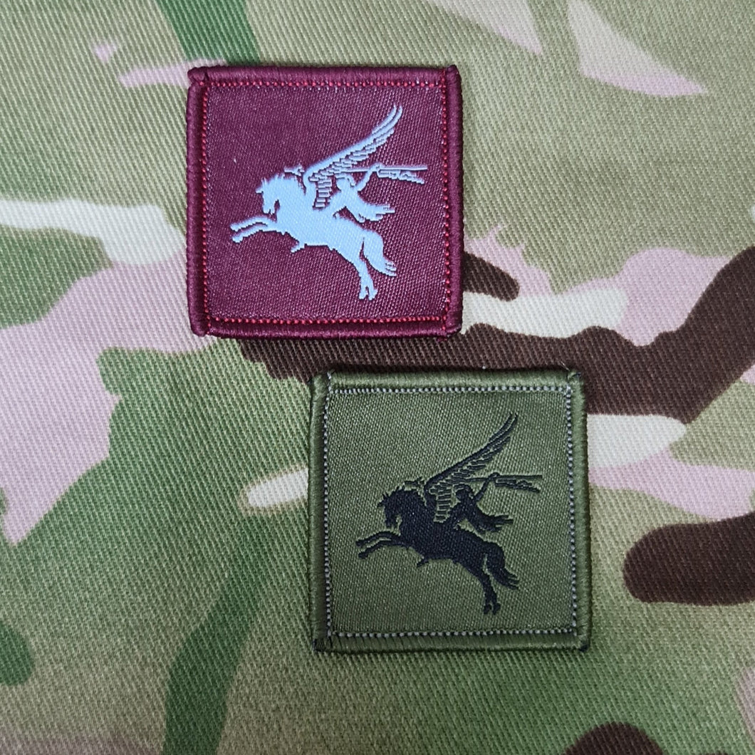 Mini / Small Pegasus Badge (Maroon / Olive Green)