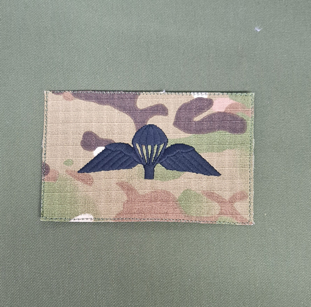 British / UK - US (OCP, Full Size) Ripstop multicam fabric embroidered Parachutist wing jump patch / badge