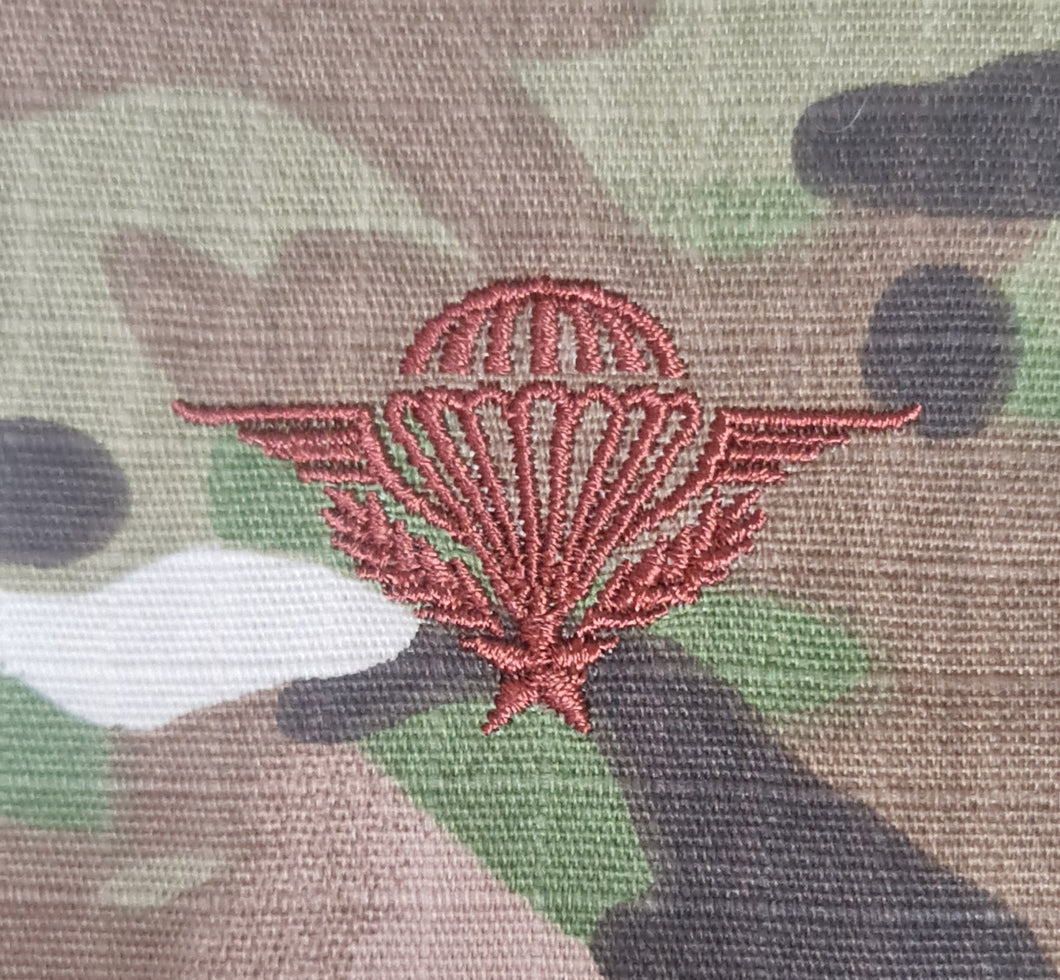 French / France - US (OCP, Regulation Size) Ripstop multicam fabric embroidered Parachutist wing jump patch / badge