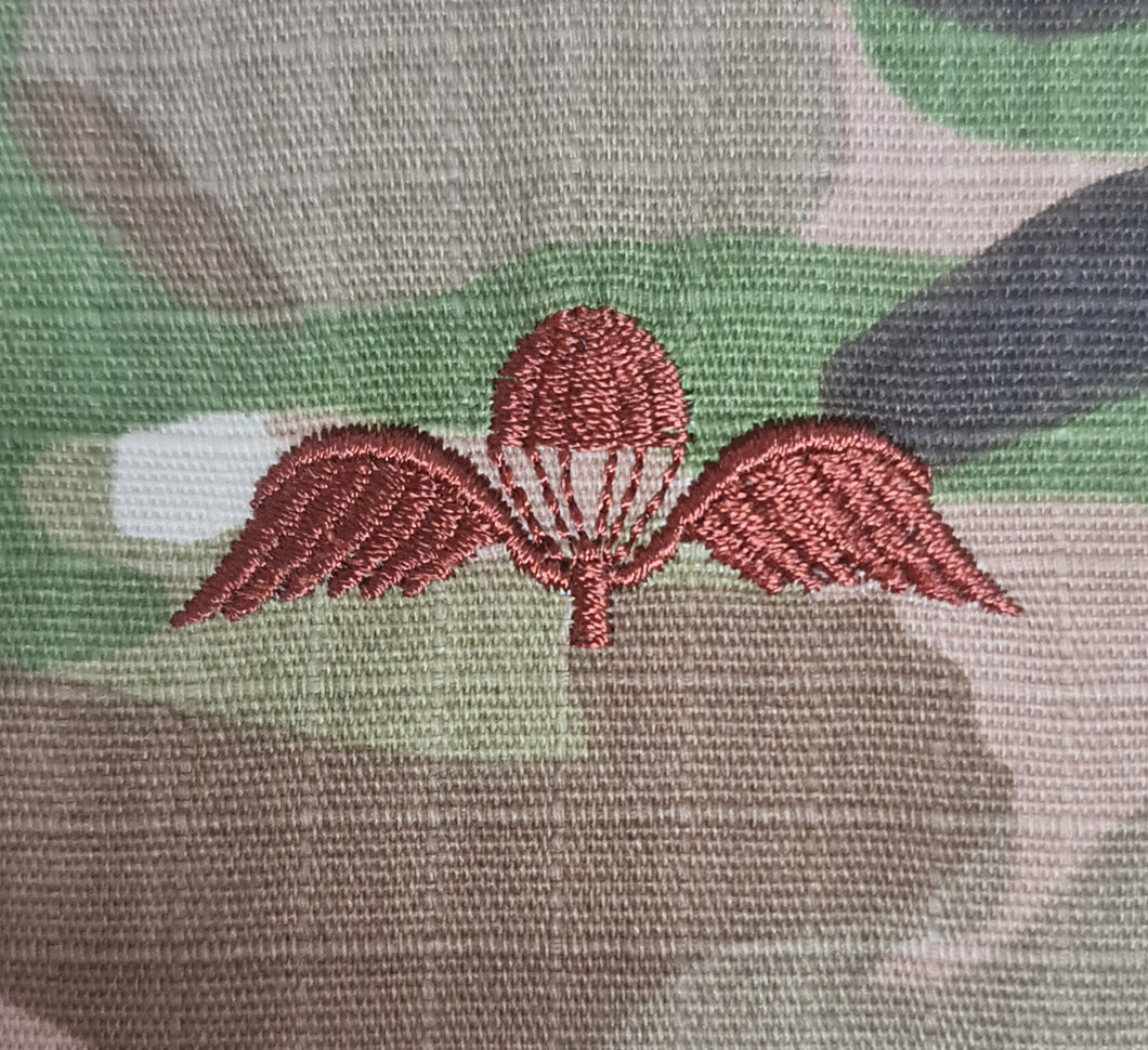 Belgium / Belgique - US (OCP, Regulation Size) Ripstop multicam fabric embroidered Parachutist wing jump patch / badge