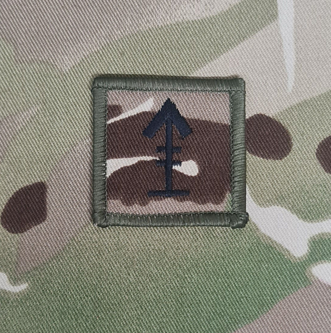 Embroidered Map Patch 40mm x 40mm Machine Guns (NATO Map symbol) (Variation - newer style)