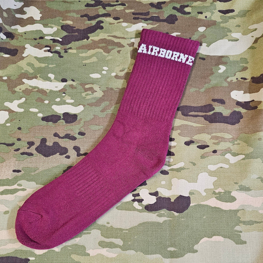 AIRBORNE Socks - Only for Paratroopers -cotton crew sock -novelty socks in regimental colours