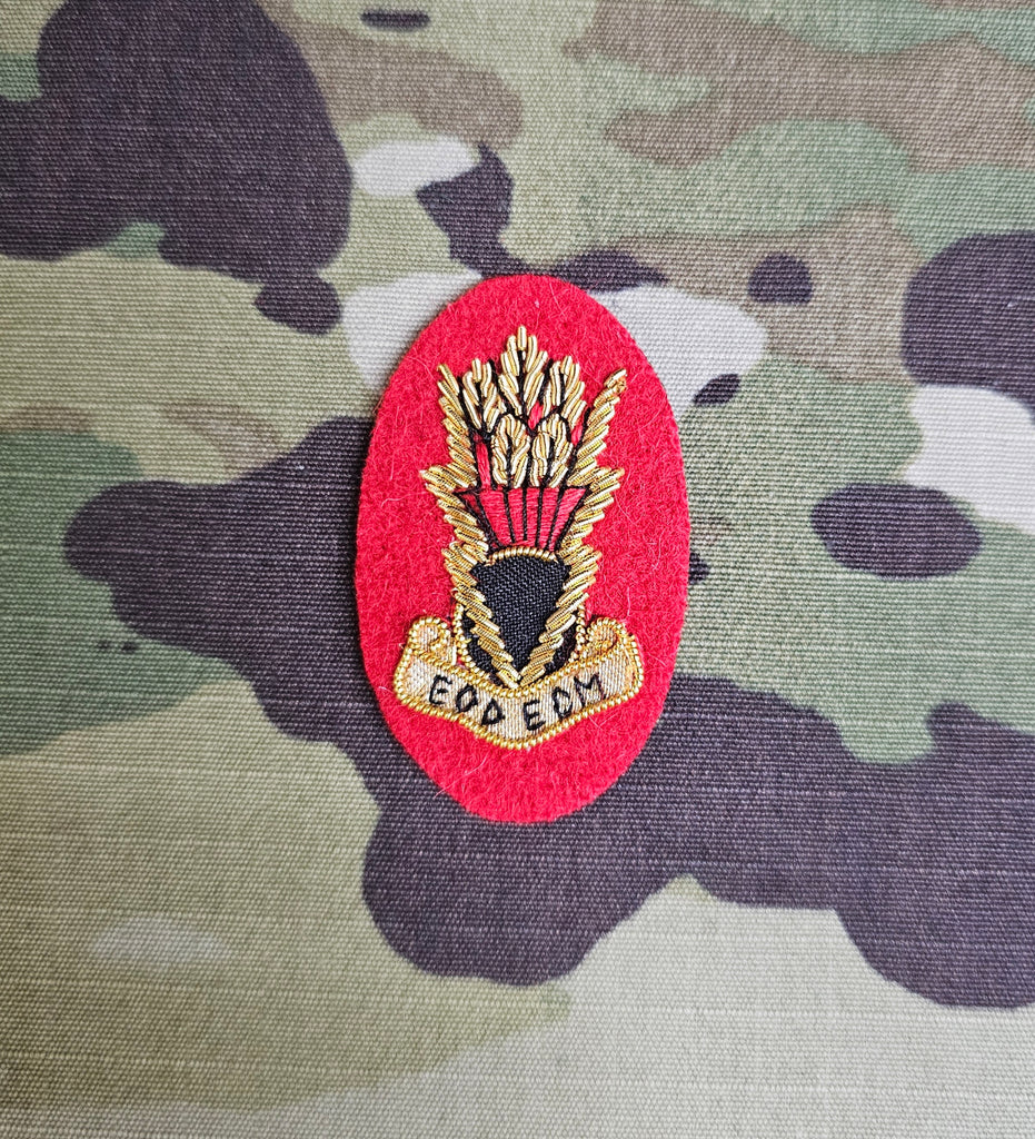 EOD / ECM qualification badge Mess Dress Badge ( Gold on Red)