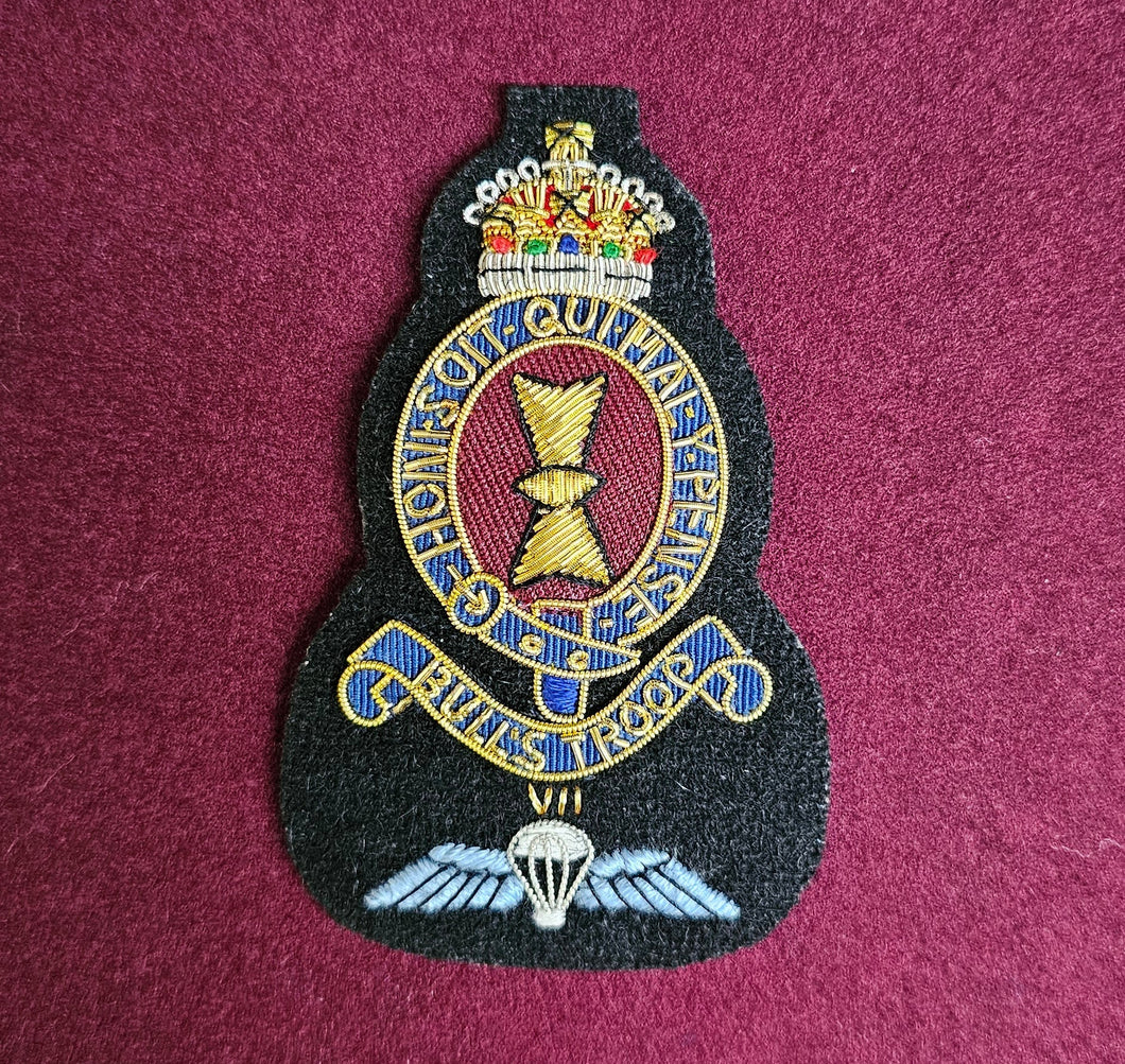 I Bty, 7 (Parachute) Royal Horse Artillery (RHA) Hand Embroidered Wire Bullion Blazer Badge (CR3)