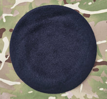 Load image into Gallery viewer, Dark Navy Blue Beret - British Army / Private purchase / Officer Style - Silk Lined, with leather band
