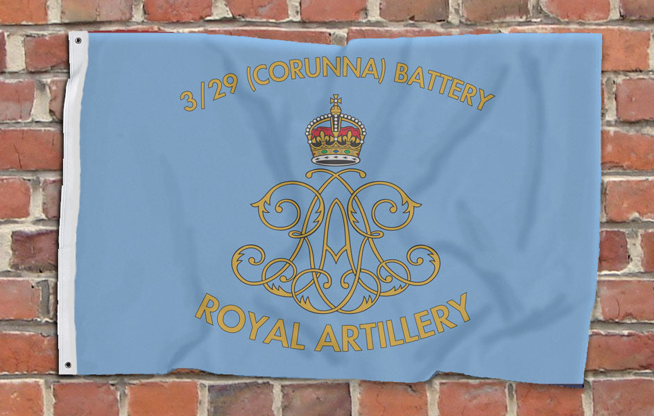 3/29 Corunna Battery Royal Artillery RA  - Fully Printed Flag