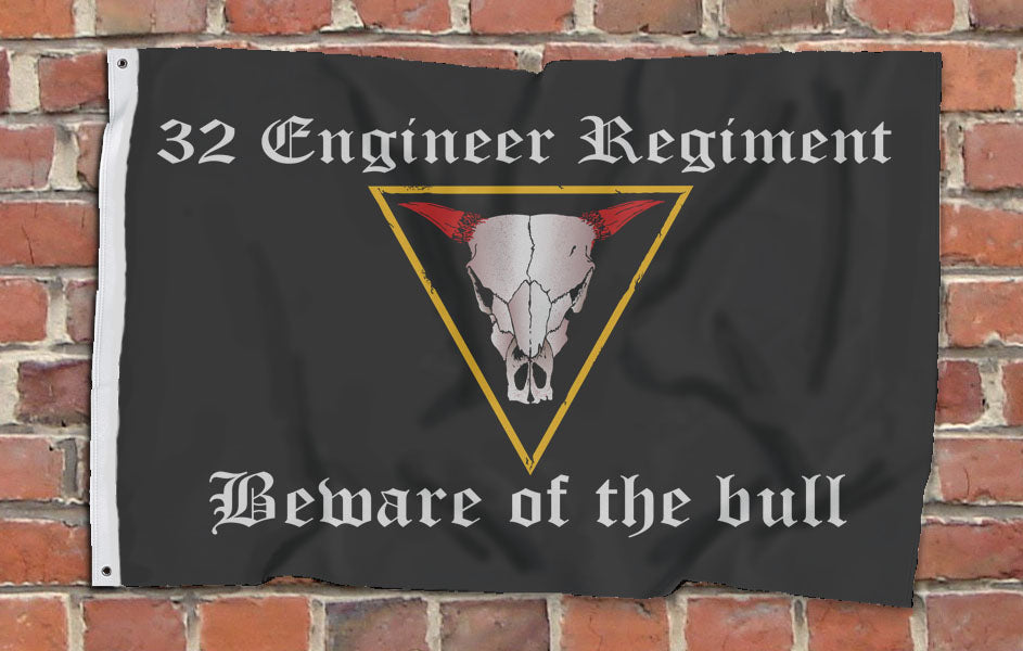 32 Engineer Regiment / Beware the bull - Fully Printed Flag