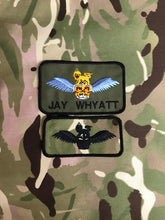 Load image into Gallery viewer, Bespoke Air / Ground Crew RAF AAC Name Badge AAC Pilot Wings Subdued
