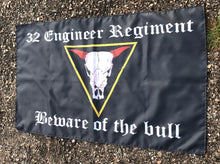 Load image into Gallery viewer, 32 Engineer Regiment / Beware the bull - Fully Printed Flag
