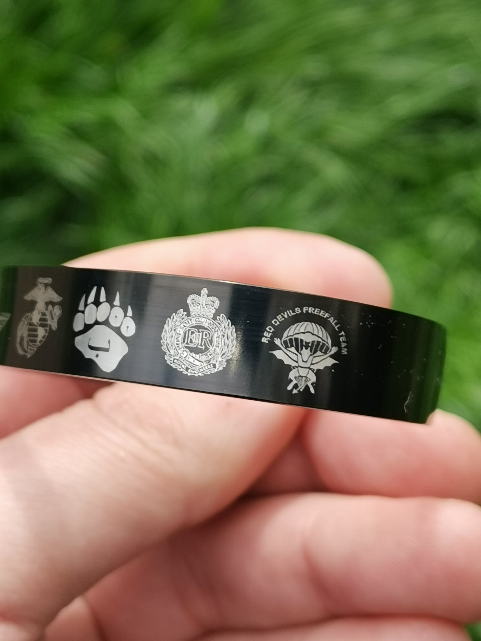 Black Memorial Bracelet, Custom Engraved Military Real Leather Bracelet,  Personalized Army KIA POW MIA Rememberance Bracelets for Men/women - Etsy