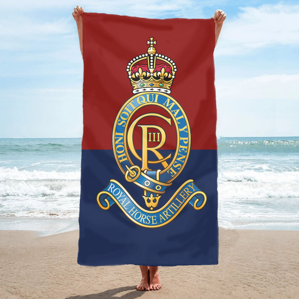 Royal Horse Artillery / RHA - King Charles / Tudor Crown / CR3 - Fully Printed Towel - Choose your size