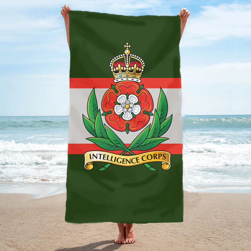 Intelligence Corps / Int Corps - King Charles / Tudor Crown / CR3 - Fully Printed Towel - Choose your size
