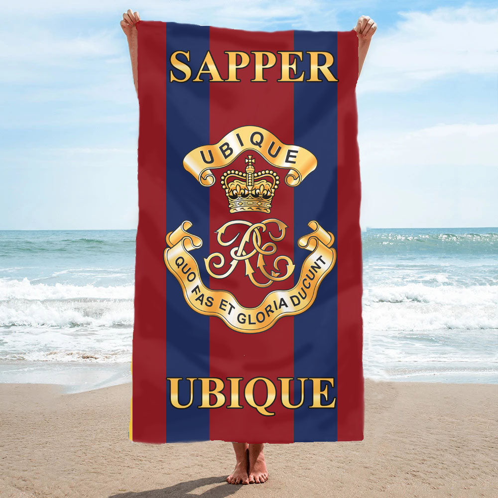 Fully Printed Regimental Towel - Royal Engineers Crest / Ubique / Sapper / RE (V4)