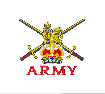 British Army Logo - King Charles / Tudor Crown / C3R - Embroidered Des ...
