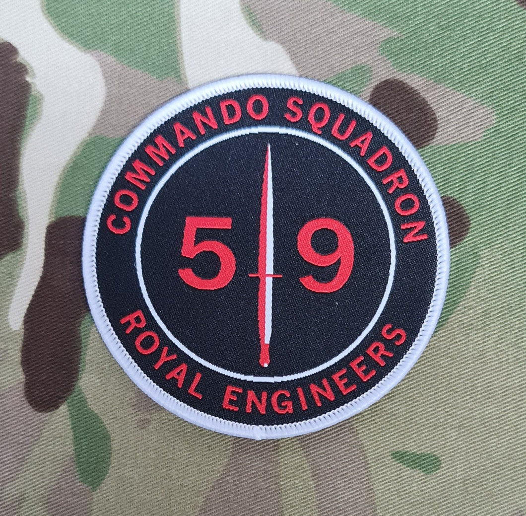 Engineer Sapper Patch 59 Commando RE Royal Engineers woven Badge Patch 80mm Diameter Circle ...
