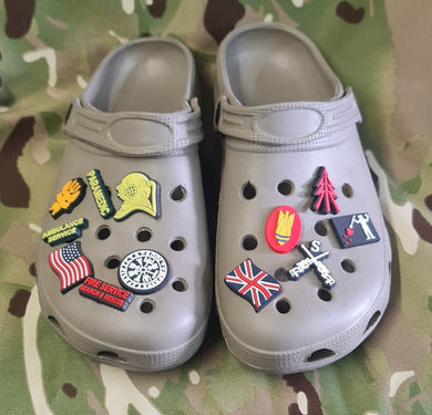 silicone / clog / water shoe - novelty charm / gem / logo logo customise your medic - ambulance service - Recce - viking - sealteam -