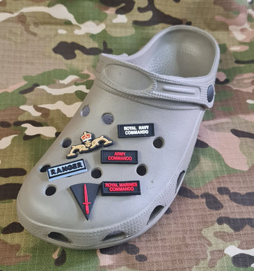 silicone / clog / water shoe - novelty charm / gem / logo logo customise your army / navy / royal marines commando - footwear here