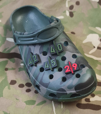silicone / clog / water shoe - novelty charm / gem / logo logo - royal marines commando - 29 45 40 42