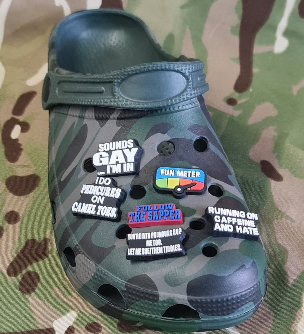 silicone / clog / water shoe - novelty charm / gem / logo logo customise your - footwear here - Morale / Tactical / Funny / Joke