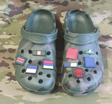 Load image into Gallery viewer, silicone / clog / water shoe - novelty charm / gem / logo logo customise your tactical military footwear here - DZ / TRF / PARA
