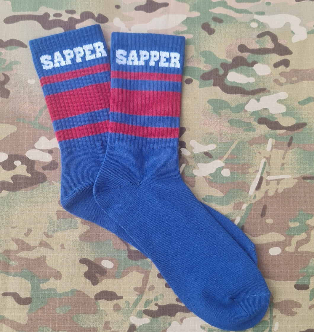 SAPPER Socks - The Corps of Royal Engineer CRE -cotton crew sock -novelty socks in regimental colours - RE