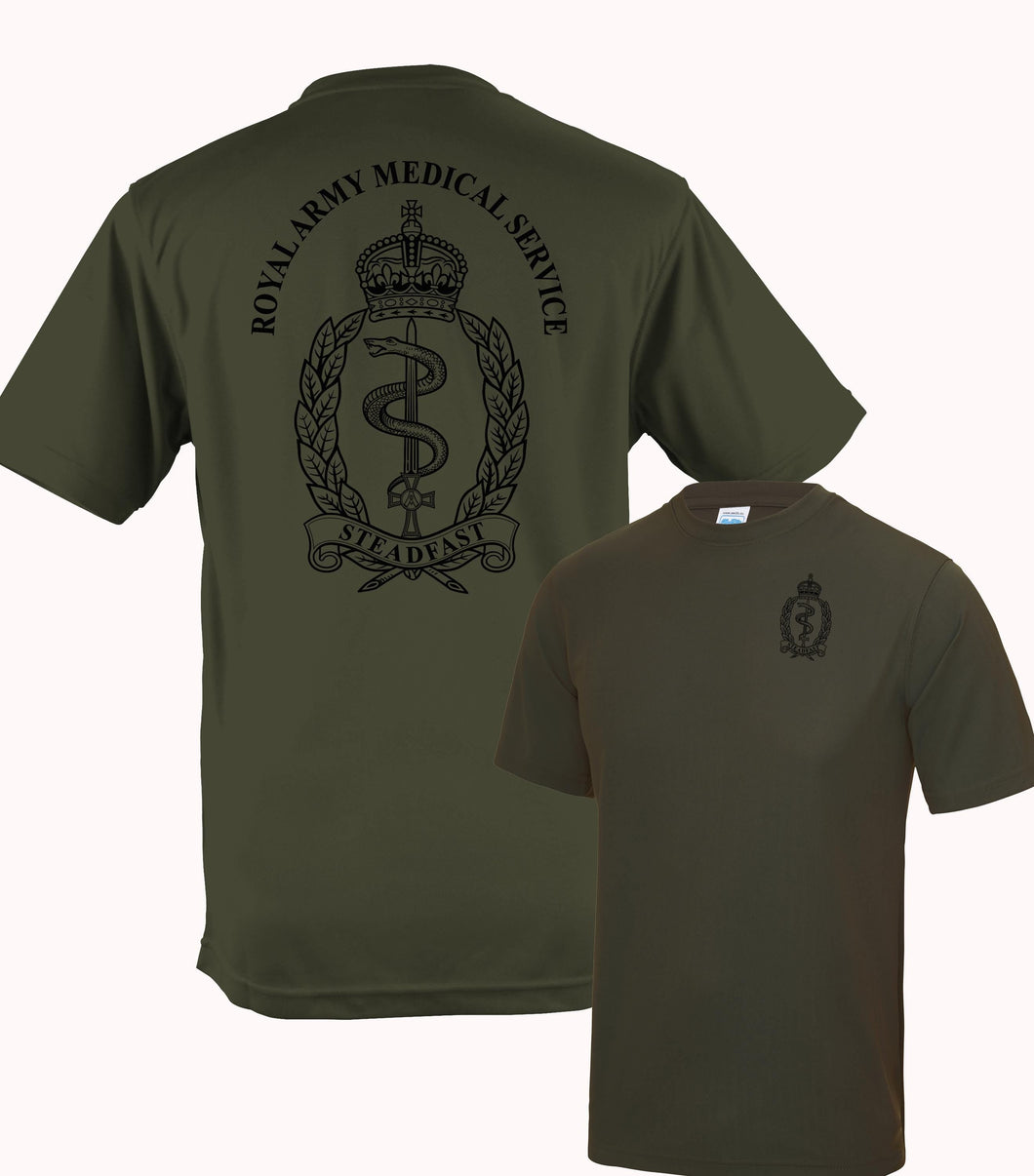 Royal Army Medical Service - Wick Away Sport Moisture Double Printed T-Shirt - Long sleeve T - Polo-snake RAMS