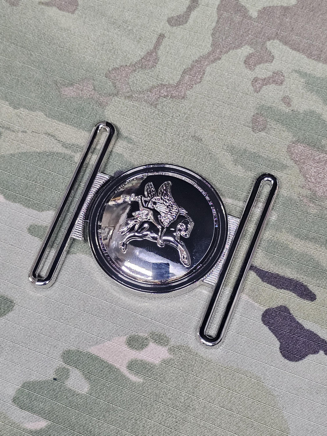 British Army Airborne Forces - Pegasus Stable Belt Buckle - Locket Style - durable nickel plated