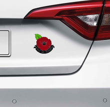 Load image into Gallery viewer, 3D Poppy lest we forget (V2) Chrome ABS 3D automobile / car / Truck / Decal / logo Remembrance armistice veteran hm forces

