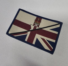 Load image into Gallery viewer, England / N Ireland / Wales / Scotland half Flag woven Badge Patch 50mm x 80mm flag vintage style velcro welsh Irish UK union jack
