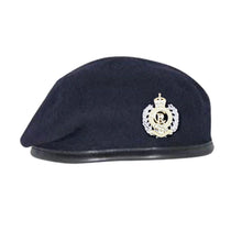 Load image into Gallery viewer, Royal Engineer CIIIR - Beret &amp; Cap badge deal - Dark Navy Blue Beret - Silk Lined, with leather band
