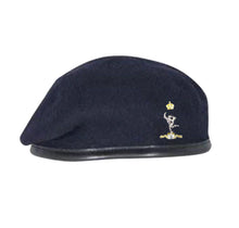 Load image into Gallery viewer, Royal Signals CIIIR - Beret &amp; Cap badge deal - Dark Navy Blue Beret - Silk Lined, with leather band
