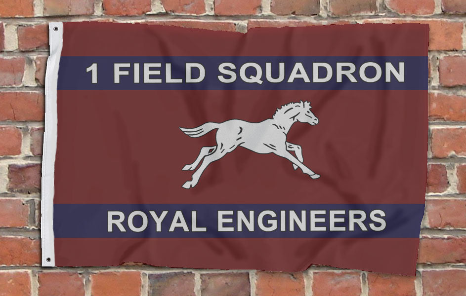 1 Field Squadron RE (FD SQN) Royal Engineers Regiment - Fully Printed Flag