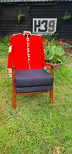 Load image into Gallery viewer, Unique Custom Fireside Chair in Melton Wool British Guards Scarlet Tunic
