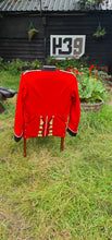 Load image into Gallery viewer, Unique Custom Fireside Chair in Melton Wool British Guards Scarlet Tunic

