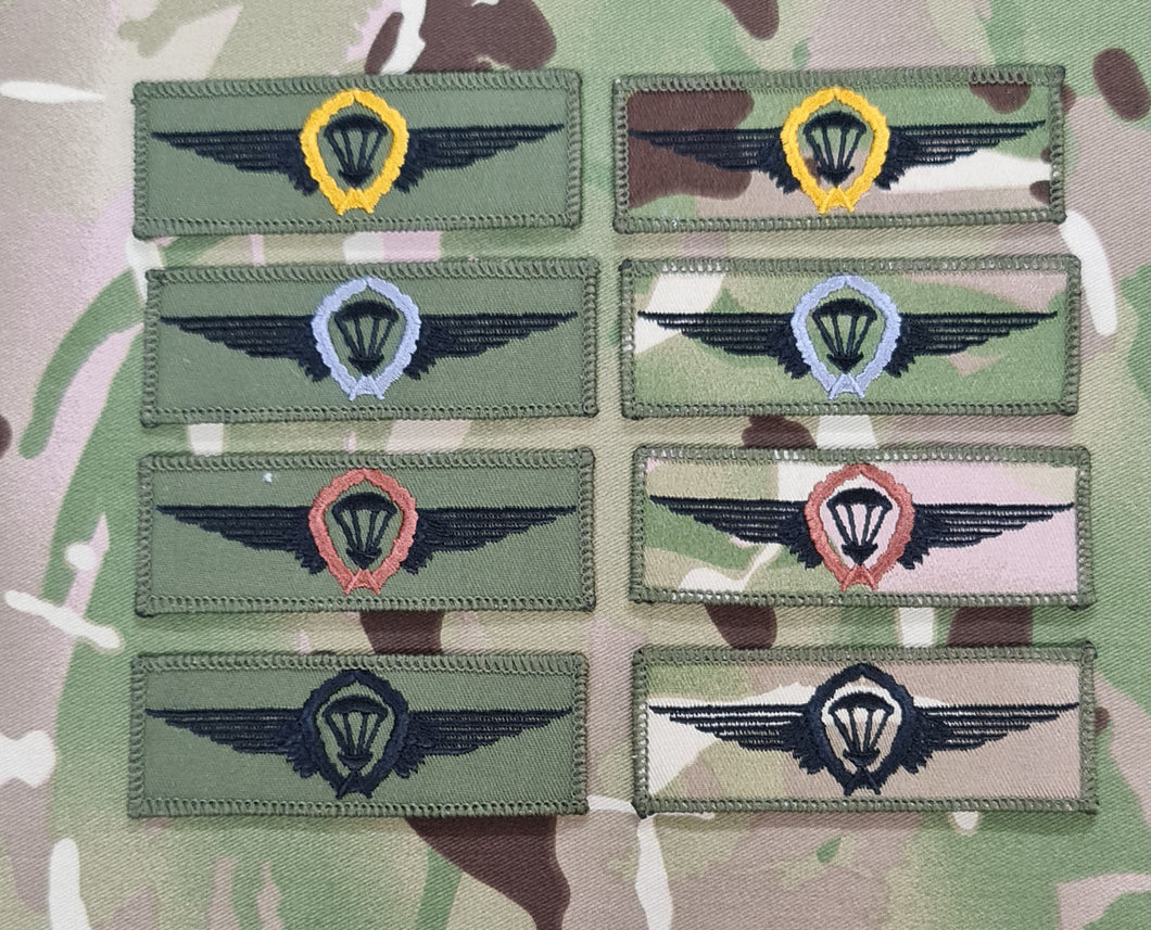 German Fallshirmjager Airborne Parachutist qualification Wings - all grades / all colour variations
