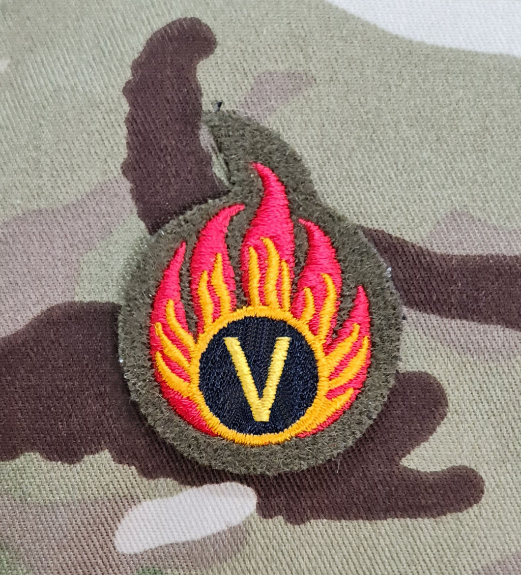 Ammo Tech Flaming 'V' Volunteer No2 Dress Badge (ammo tech)