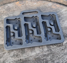 Load image into Gallery viewer, 3D Pistol / Gun shaped Shaped Ice Cube Tray / Mold Maker Silicone Party Bar Military Gift
