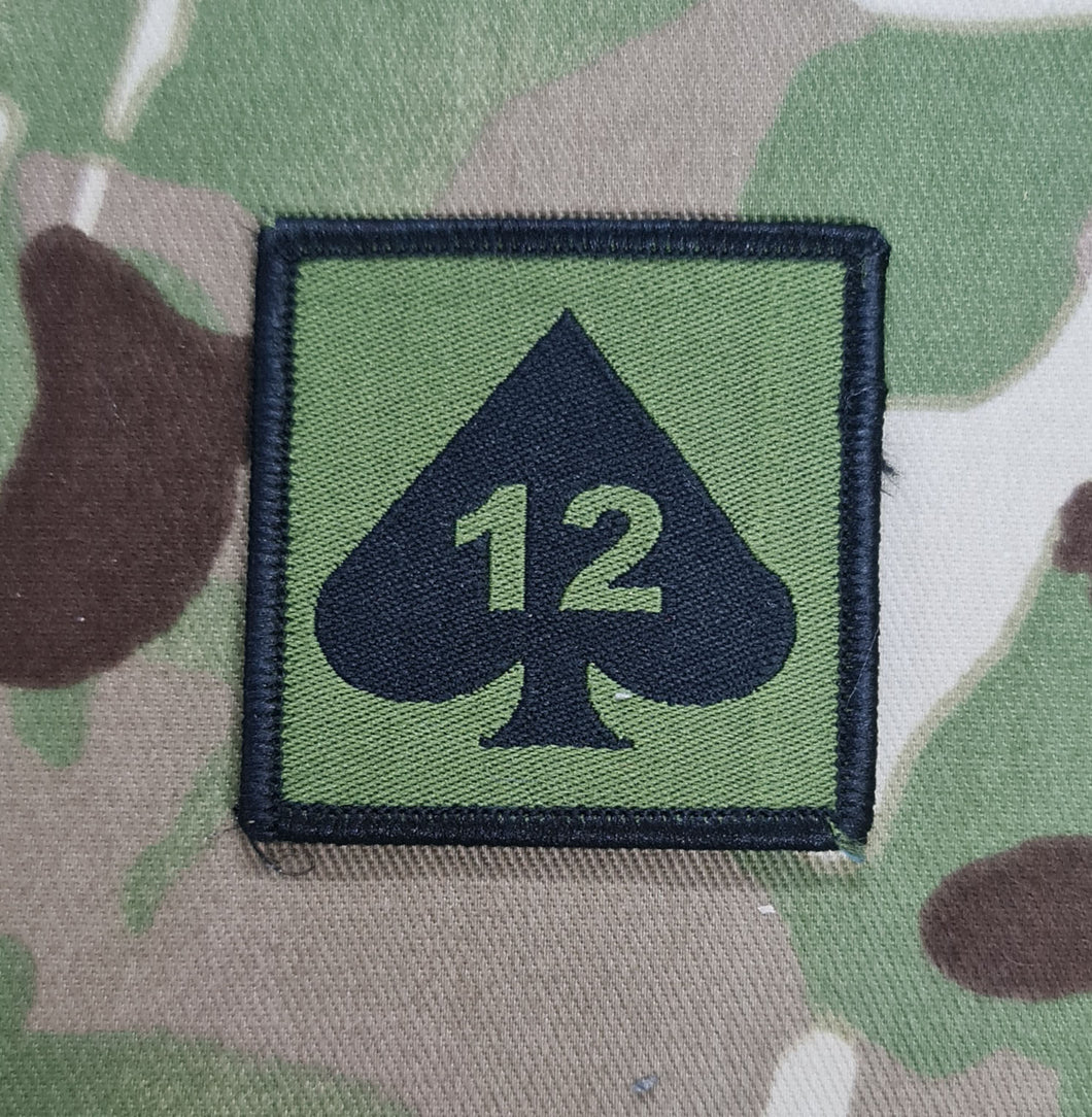 12 Brigade TRF (Tactical Recognition Flash), Subdued (12 of Spades)