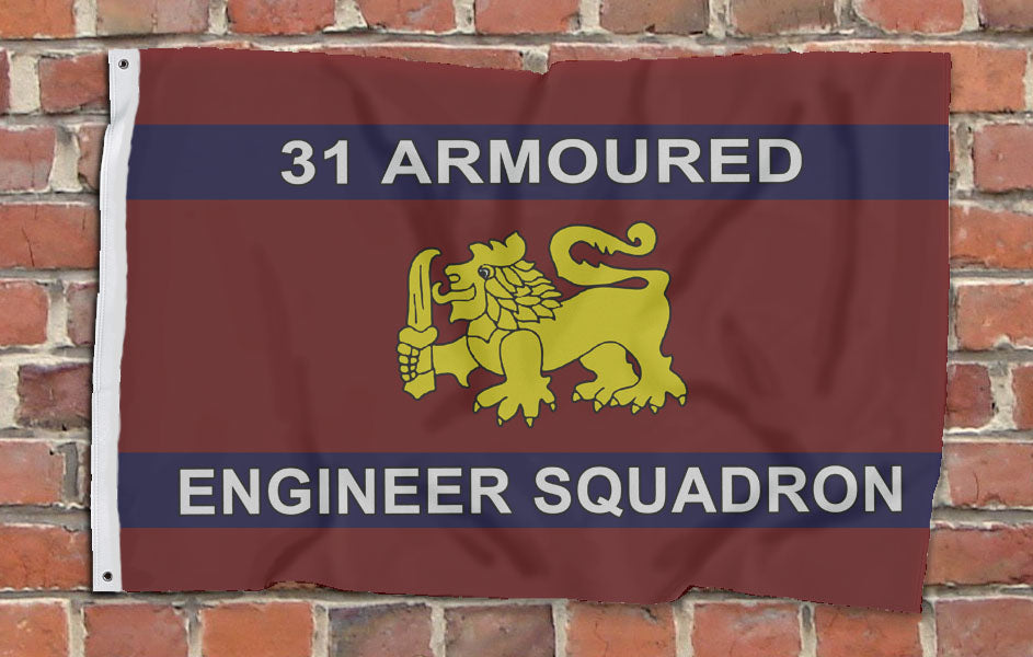 31 AES Armoured Engineer Squadron (yogi) Royal Engineers - Fully Printed Flag