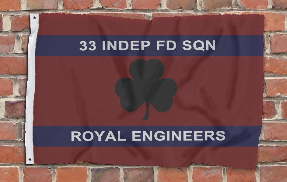 33 Indep Fd Sqn Royal Engineers (RE) - Fully Printed Flag