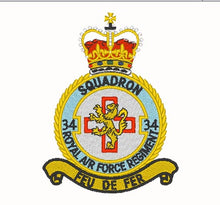 Load image into Gallery viewer, 34 Squadron Royal Air Force Regiment Crest (RAF) - Embroidered - Choose your Garment
