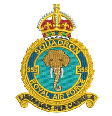 355 Squadron ww2 Crest RAF  - Embroidered - Choose your Garment