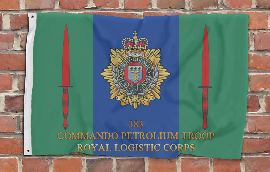 383 Sqn Petroleum Troop (Pet Tp), Commando Logistic Squadron RLC (Cdo Log) - Fully Printed Flag