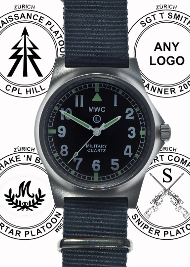MWC G10 LM Stainless Steel Military Watch Non Date on a Black NATO Strap (Fully Personalisation Available)