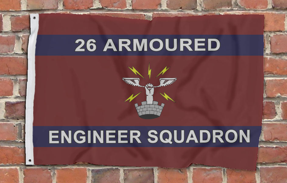 26 AES Armoured Engineer Squadron Royal Engineers - Fully Printed Flag